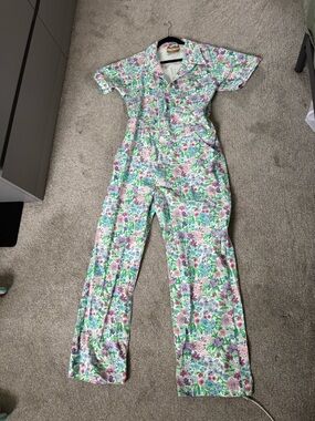 Big Bud Press Floral Jumpsuit in Green, Pink, White